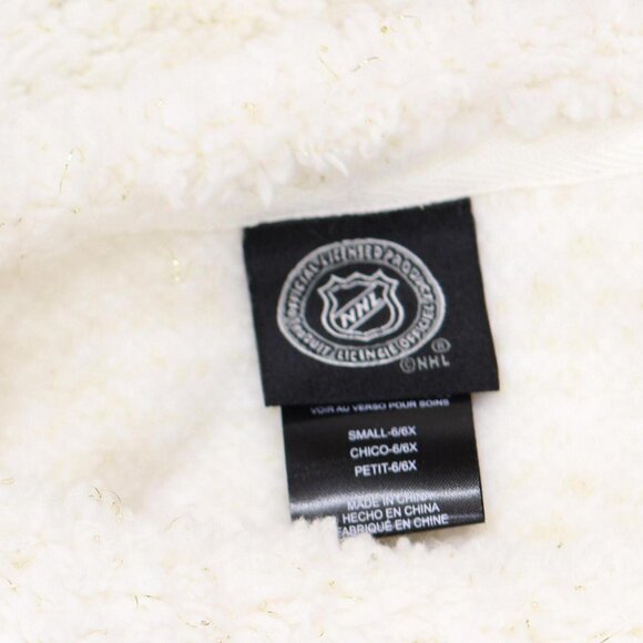 NWT NHL Predators Girls Youth Crew Neck Poly Gold Lurex Sweatshirt L White - Picture 4 of 4